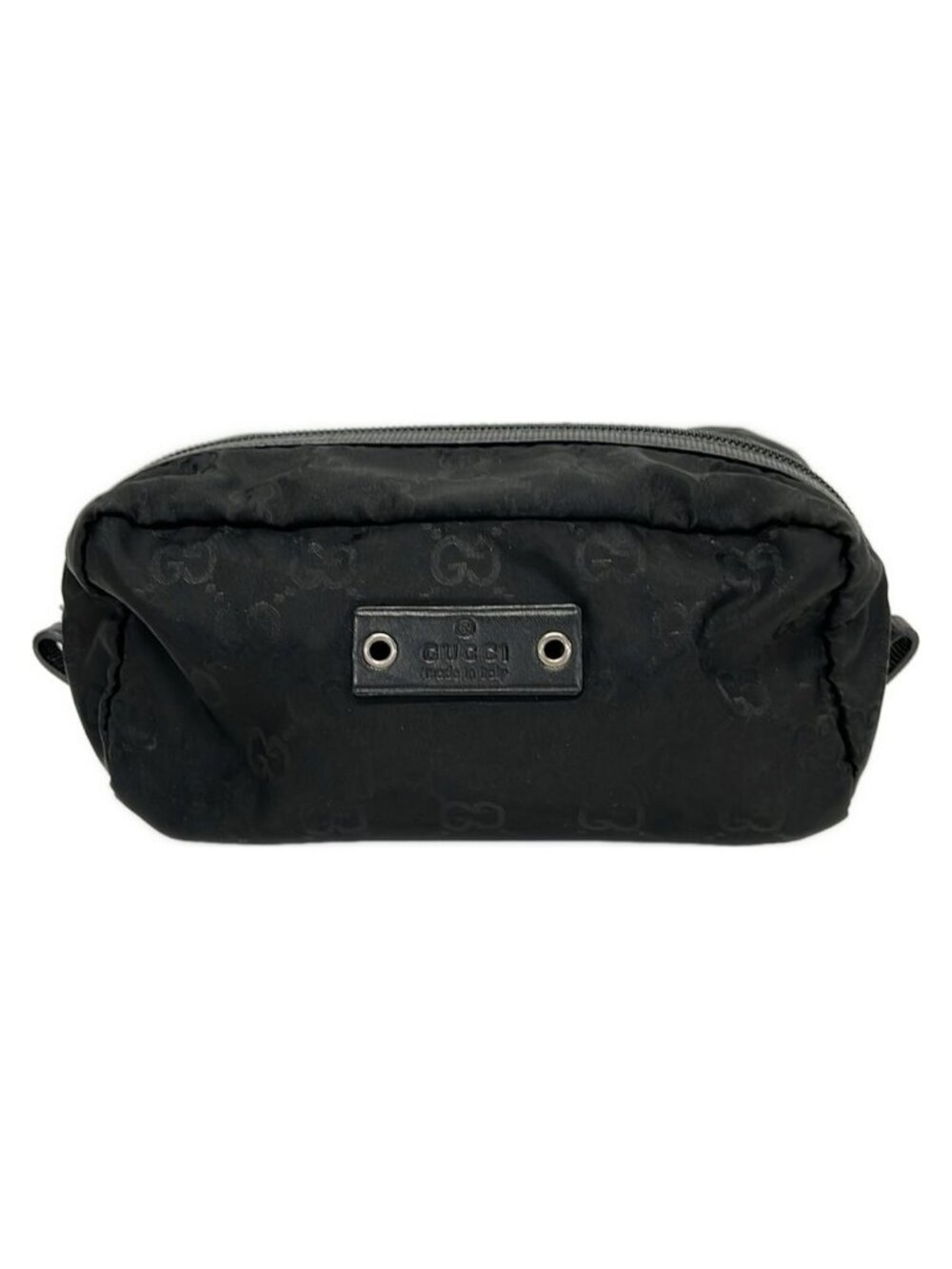 Gucci Pouch GG Pattern Black Leather